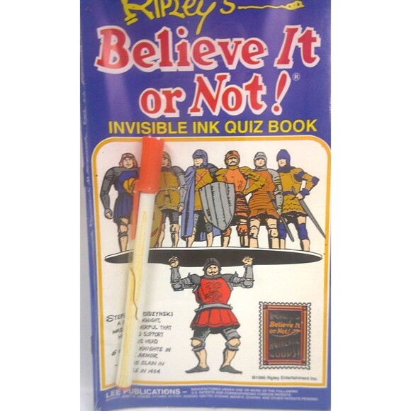 Vintage 1995 Ripley's Believe It or Not Invisible Ink Quiz Book #3 Mind & Body - Picture 3 of 4